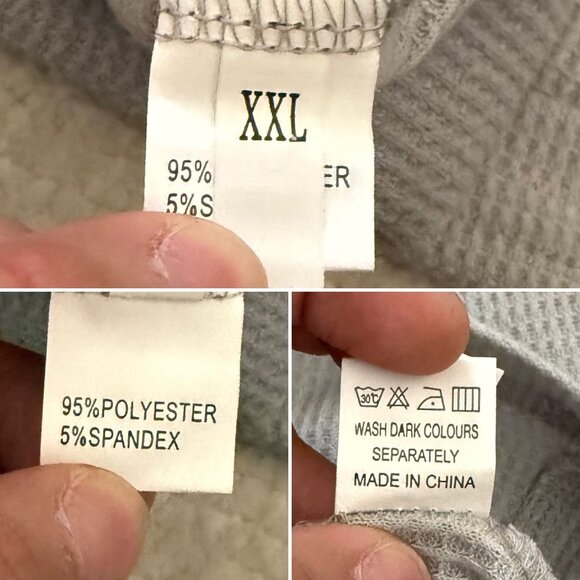 Womens Size XXL Waffle Knit Top V-Neck Long Sleeve Grey Casual Athleisure - Picture 5 of 7